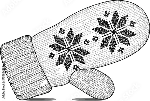 Mitten winter snowflake knitted warm clothing accessory fashion cold weather handwear