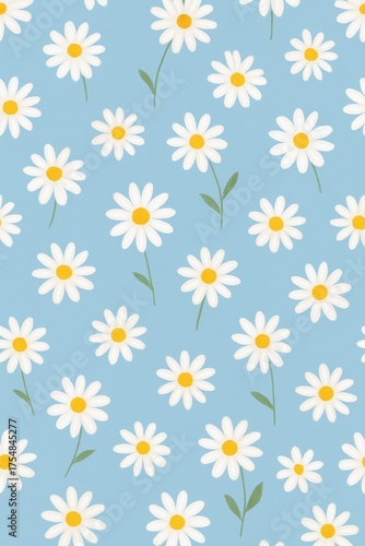 A Pattern of beautiful daisies in a field. The image contains lovely flowers in a field