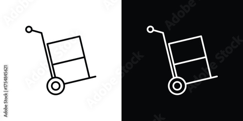 Hand truck icon - Line Style. symbol template design