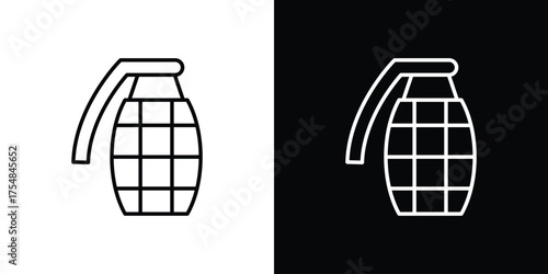 Hand grenade icon - Line Style. symbol template design