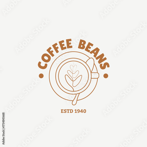 Elegant coffee beans logo design estd 1940 for cafes and beverage brands seeking vintage appeal