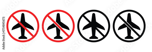 No Fly Zone Sign – Aviation Ban and Drone Restriction Vector Icon.