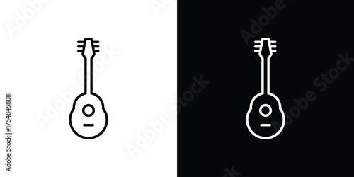 Guitar icon - Line Style. symbol template design