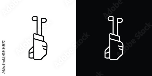 Golf bag icon - Line Style. symbol template design