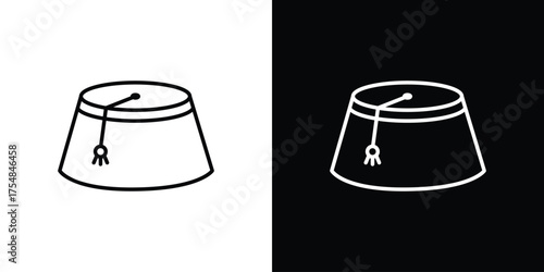 Fez hat icon - Line Style. symbol template design
