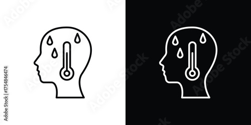 Fever icon - Line Style. symbol template design