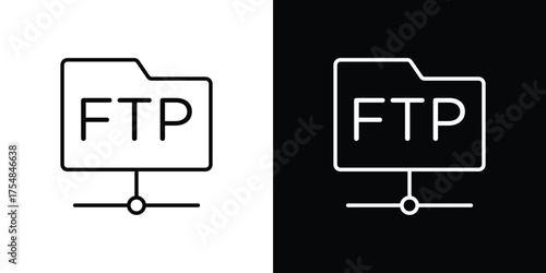 FTP icon - Line Style. symbol template design