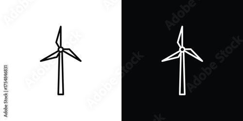 Eolic energy icon - Line Style. symbol template design