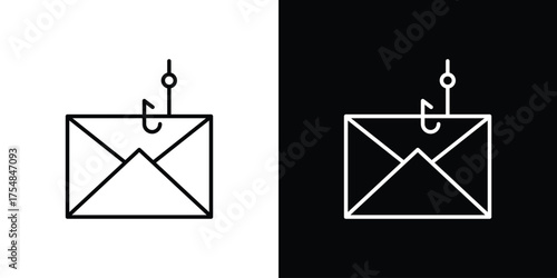 Email phishing icon - Line Style. symbol template design