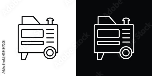 Electric generator icon - Line Style. symbol template design