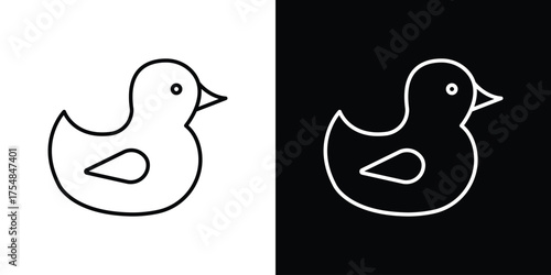 Duck icon - Line Style. symbol template design