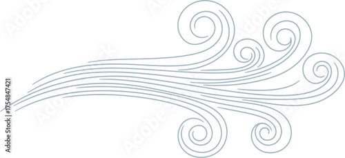 Wind breeze air flow swirl gust weather nature energy movement design icon