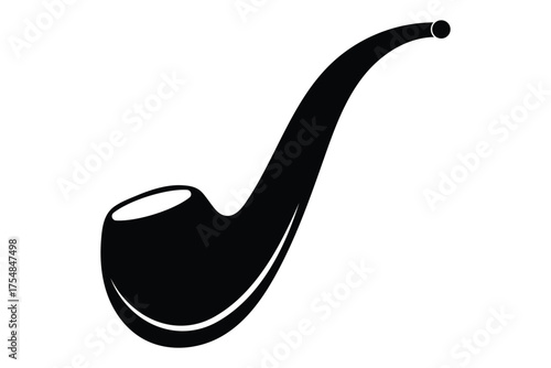 Smoking Pipe Silhouette – Retro Tobacco Pipe Icon and Classic Design Symbol.