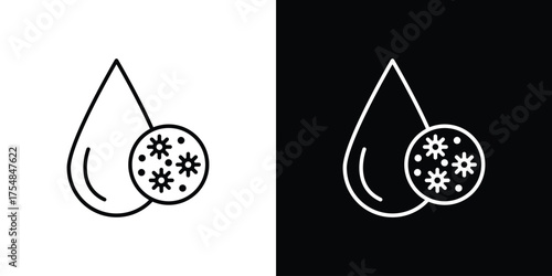 Dirty water drop icon - Line Style. symbol template design