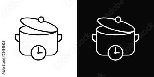 Cooking time icon - Line Style. symbol template design