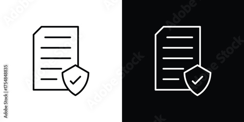 Contract coverage icon - Line Style. symbol template design