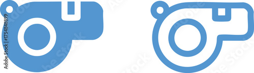 A collection of whistle icons in a modern, minimal style, perfect for representing sport, communication, and authority