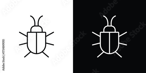 Computer bug icon - Line Style. symbol template design
