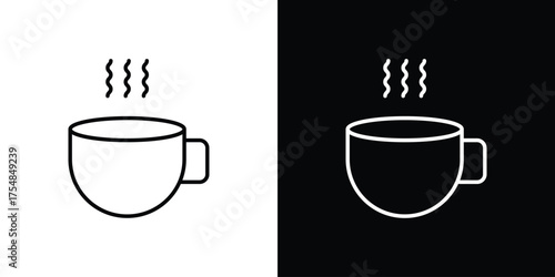 Coffee mug icon - Line Style. symbol template design