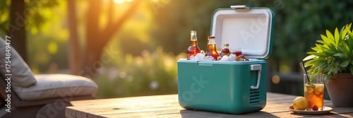 Effortlessly Cool Drinks Outdoors Sleek Electric Cooler for Sunny Patio Parties and Adventures