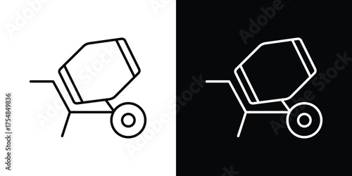 cement mixers icon - Line Style. symbol template design
