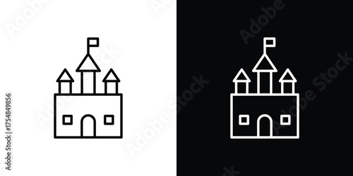 Castle icon - Line Style. symbol template design