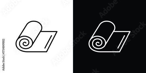 Carpet roll icon - Line Style. symbol template design