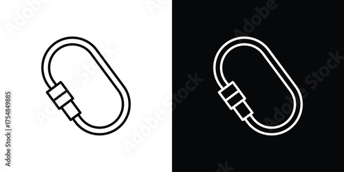 Carabiner icon - Line Style. symbol template design