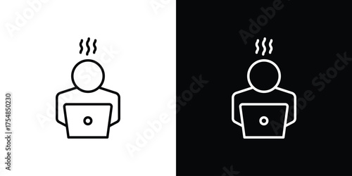Burnout icon - Line Style. symbol template design