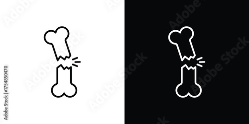 Broken bone icon - Line Style. symbol template design