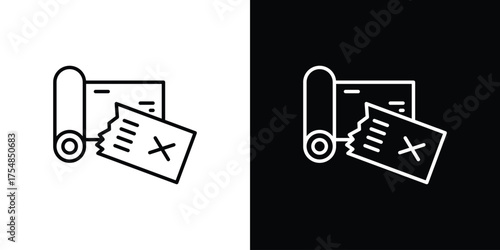 Bounced check icon - Line Style. symbol template design