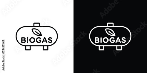 Biogas icon - Line Style. symbol template design