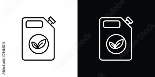 Biofuel canister icon - Line Style. symbol template design