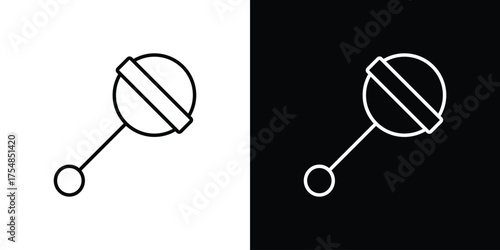 baby rattle icon - Line Style. symbol template design