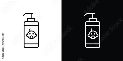 Baby shampoo icon - Line Style. symbol template design