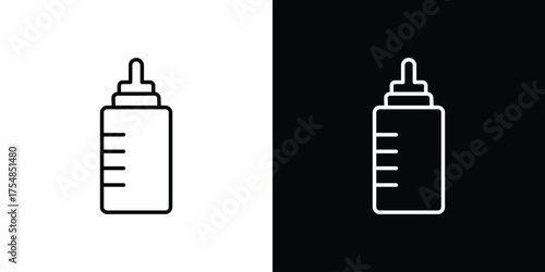 Baby milk bottle icon - Line Style. symbol template design