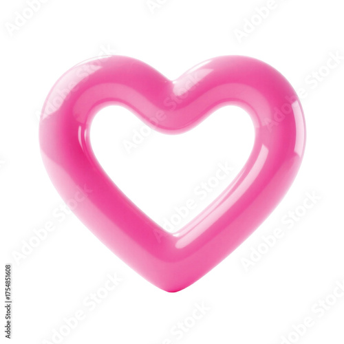 a-glossy-3drendered-heart-shape-in-a-vibrant-pink