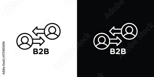 B2B icon - Line Style. symbol template design