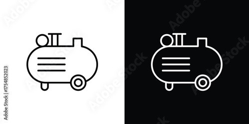 Air compressor icon - Line Style. symbol template design