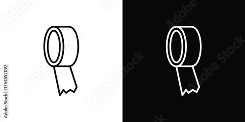 Adhesive tape icon - Line Style. symbol template design