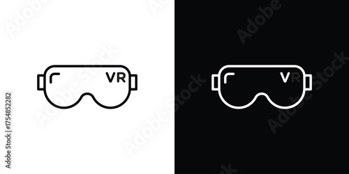 AR headset icon - Line Style. symbol template design
