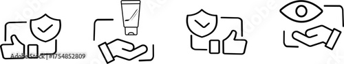 Business ethics icon set. fairness, integrity, loyalty, trust, equality, code of conduct, honesty, anti corruption, transparency.  