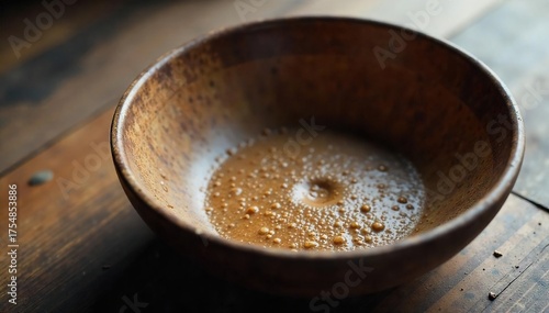 Empty Bowl A Close-Up Image Depicting Hunger and Deprivation, Emphasizing Texture and Raw Emotion.  The stark emptiness of the rough bowl conveys a feeling of profound want and lack.