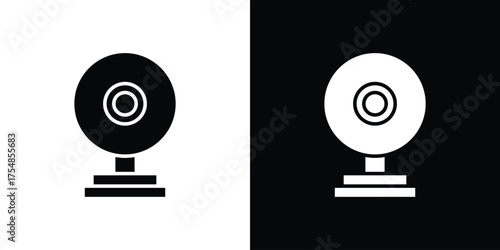 Webcam icon. Black and white simple flat design icon