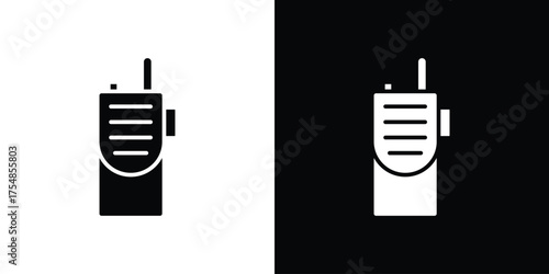 Walkie talkie icon. Black and white simple flat design icon