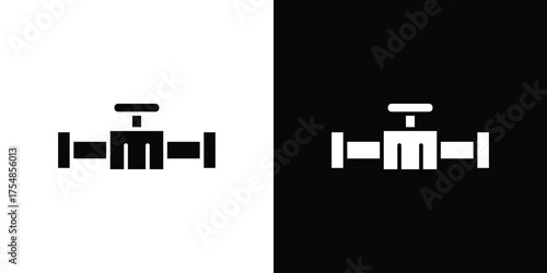 Valve icon. Black and white simple flat design icon