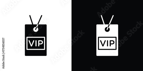 VIP icon. Black and white simple flat design icon