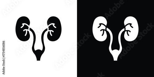 Urology icon. Black and white simple flat design icon