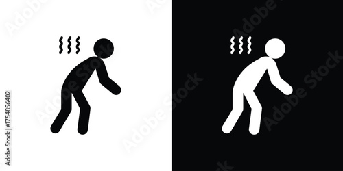 Tired icon. Black and white simple flat design icon