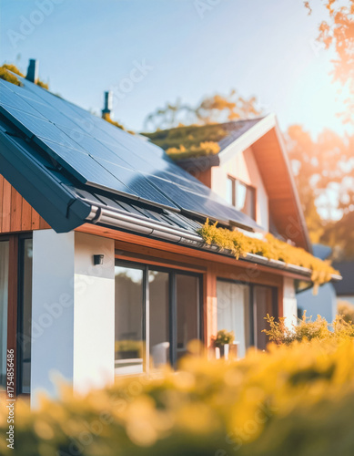 solar panels on roof